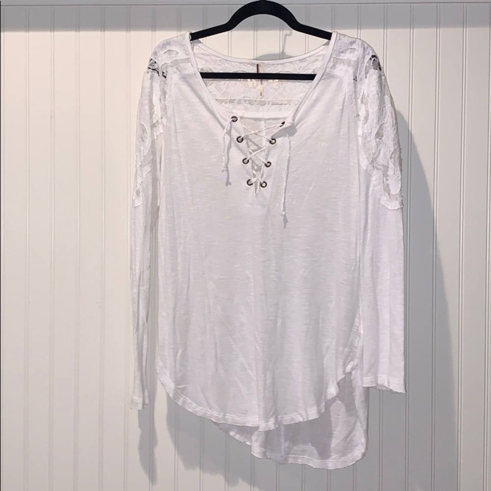 Free People Floral Embroidered Top